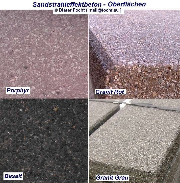 Sandstrahl Effekt Beton Granit Basalt Porphyr